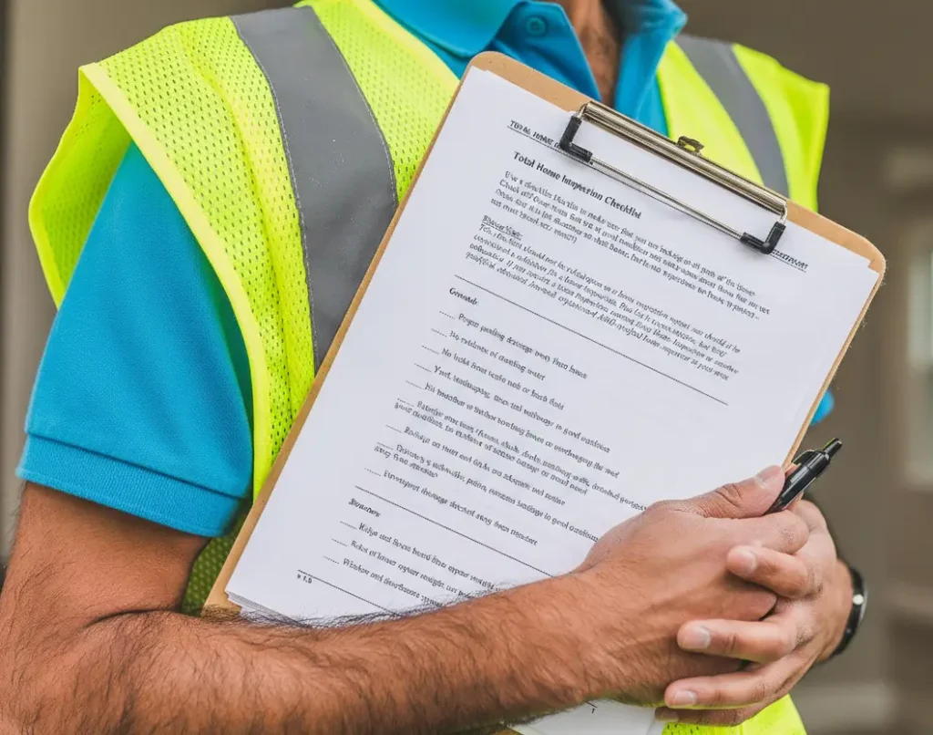 Inspector holding a checklist to issue a Certificate of Compliance Cape Town